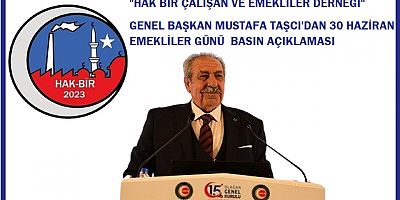 BAŞKAN MUSTAFA TAŞCI EMEKLİLER GÜNÜ AÇIKLAMASI